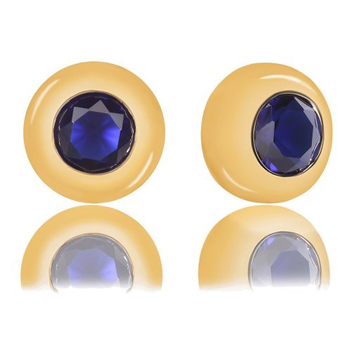 ORROUS & CO Women's 18k Yellow Gold Plated Bezel Cubic Zirconia Solitaire Stud Earrings (5.00 carats) - Sapphire