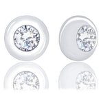 ORROUS & CO Women's 18k White Gold Plated Bezel Cubic Zirconia Solitaire Stud Earrings (5.00 carats)