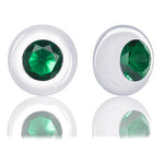 ORROUS & CO Women's 18k White Gold Plated Bezel Cubic Zirconia Solitaire Stud Earrings (5.00 carats) - Emerald