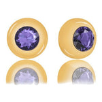 ORROUS & CO Women's 18k Yellow Gold Plated Bezel Cubic Zirconia Solitaire Stud Earrings (5.00 carats) - Lavender